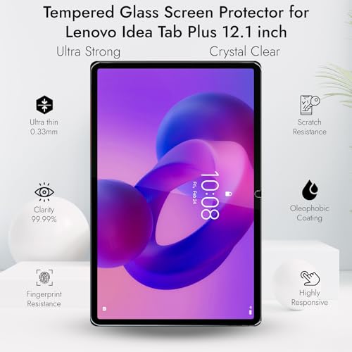 Image of Robustrion Tempered Glass for Lenovo Idea Tab Plus 12.1 inch Screen Protector Guard for Lenovo Idea Tab Plus 12.1 Inch Tablet - 1 Pack