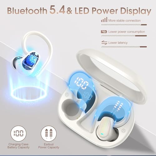Image of AI Translation Earbuds Real Time, 164 Language Translator Earbud with Audio and Video Calls, 3-in-1 Buletooth 5.4 Translation Headphone with APP, 50H AI Ear Buds Translator Device for Business, White
