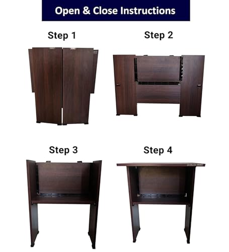 Urbain Home Folding Study Table I Multipurpose Foldable and Portable Laptop Desk I No-Assembly Computer Table for Home Office I Engineered Wood... - Image 5