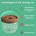 77L Glass Storage Jar, Glass Jar with Airtight Wooden Lid 8.85 FL OZ (260 ML) - Portable Glass Coffee Containers Clear Sealed Food Storage Jar for Serving Tea, Candy, Sugar, Snack, Honey, Salt, Spice