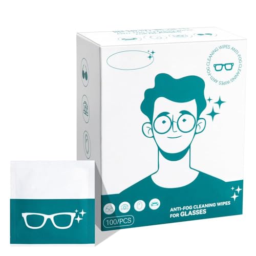 مناديل تنظيف العدسات من هولامي - 100 عبوة مناديل مبللة مسبقًا مغلفة بشكل فردي للنظارات، مناديل تنظيف نظارات العين خالية من البقع وخالية من البقع للنظارات الشمسية وعدسة الكاميرا والنظارات