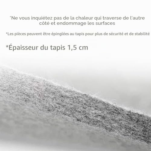 Planche à Repasser en Feutre de Laine 30.5×46CM, Tapis de Repassage à Haute Température Portable Tapis de Repassage pour Le Repassage des Vêtements pour la Maison – vue 4