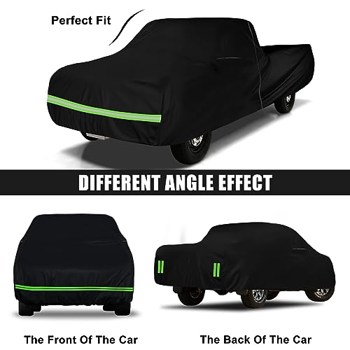 Image of Waterproof Car Cover Compatible with Chevrolet C10 C20 K10 K20 1960-1987 Standard Cab Short Bed Accessories, 420D All Weather Car Covers with Zipper&Lock for Car Dust Snow Rain Hail Protection