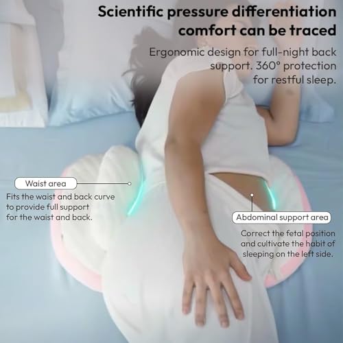 Image of StarAndDaisy Baby Pregnancy Pillow for Women | Maternity Pillow for Pregnancy Sleeping with Cuddle Pillow with Belly Support Adjustable Butterfly Design (LegSupport Pink)