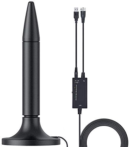 Amplified HD Digital TV Antenna,300 Miles Long Range Reception Indoor HDTV Antenna with Amplifier,Support 4K 1080P VHF UHF TV Channels