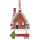 Kurt Adler H5602 Gingerbread House with Key Ornament for Personalization, 4-inch High, Resin