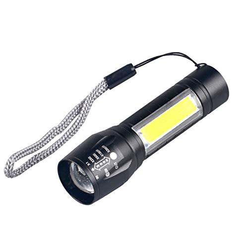 Meenamart Portable Chargable Aluminium Zoomable 3 Modes of Flashing LED Flashlight Torch IPX5 Water Resistant LED Flashlight for Outdoor, Camping, Hiking