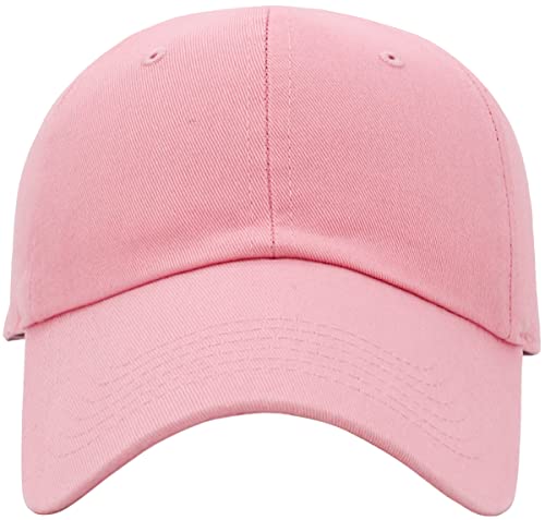 Kb-Low Pnk Classic Cotton Dad Hat Adjustable Plain Cap. Polo Style Low Profile (Unstructured) (Classic) Pink Adjustable #TOP1