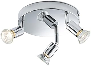 Knightsbridge 230V GU10 Twin Bar Spotlight-Brushed Chrome