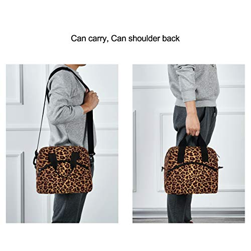 Lunch Bag Animal Leopard Print Lunchbox Organizer Insulated Waterproof Men Women Tote Cooler Handbag Adjustable Shoulder Strap For Kids Girls Boys School Office Picnic #TOP4