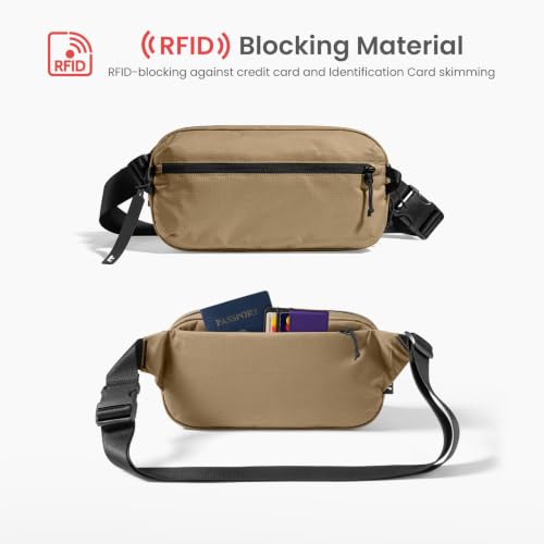 Image of tomtoc 1.5L-3.5L Sling Bag with RFID Blocking, Crossbody Chest Pack for Men Women, Water-Resistant Bag for Travel and Daily