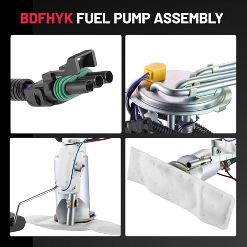 Image of BDFHYK Electric Fuel Pump Module Assembly P77385H Compatible with Chevrolet Caprice 1991 1992 4.3L 5.0L 5.7L V6 V8 Replace 25028229, SP10H1H