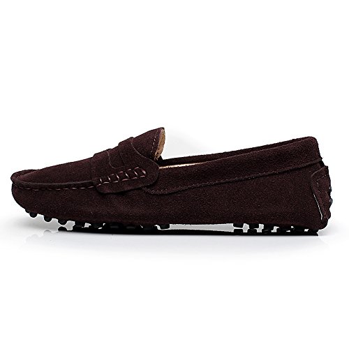Image of ANUFER Women's Classic Suede Penny Loafers Comfort Handmade Slipper Moccasins