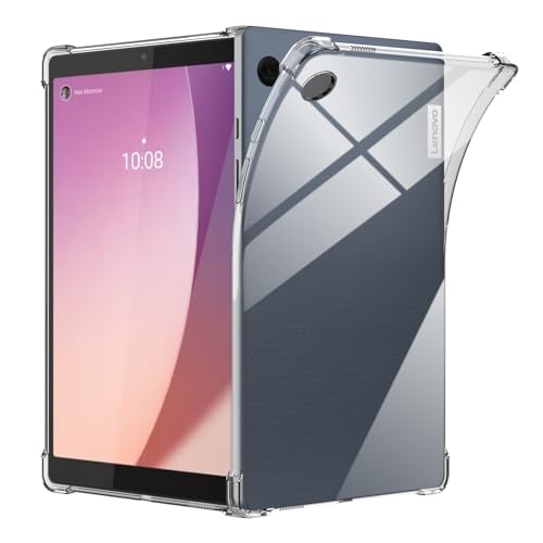 Natbok Clear Case for Lenovo Tab M8 (4th Gen) 2024 TB-300FU/TB-300XU Advanced Airbag Drop Protection Flexible Silicone TPU Shockproof Anti-Scratch Slim-Fit Shell Case Tablet Cover