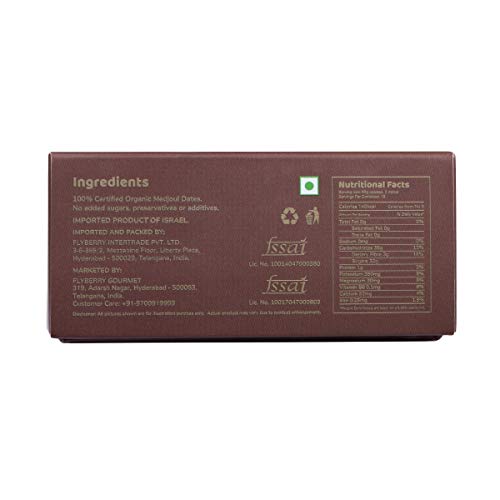 Image of Flyberry Gourmet Certified Organic Medjoul Dates (Khajoor /Khajur) 800g | 100% Natural | Rich in Calcium, Iron and Potassium | Instant Energy