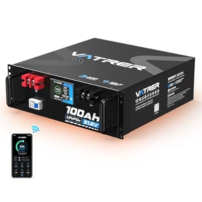 VATRER POWER 48V 100AH Self-Heating Lithium LiFePO4 Battery, Built-in 100A BMS, with Touchable Display & Mobile APP, Max. 5.12kW Power Output, 5000+ Cycles, Perfect for Solar & Off-Grid Applications