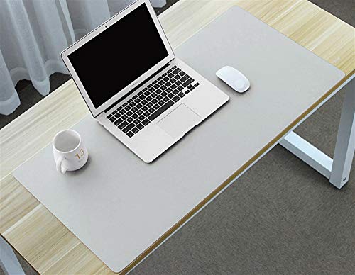 Insun Alfombrilla para Ratón Ultra fino Antideslizante e impermeable Alfombrilla de Escritorio Estera del Escritorio de Oficina del cuero de la PU Gris claro 70x30cm