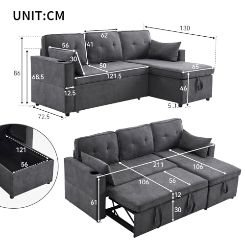 Variante de Seyakany sofa chaiselongue en L con almacenaje