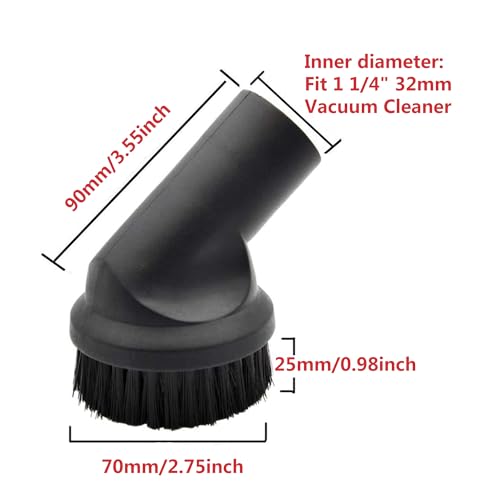 Image of EZ SPARES Universal Vacuum Cleaner Soft Dust Big Caliber Brush 32mm&35mm 1 1 /4 inch&1 3 /8 inch Diameter With Adapter Fit For Most Brand Great for cleaning Big Dust