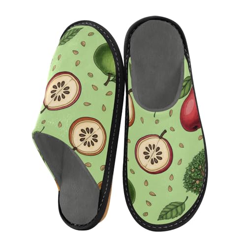 Slippers for Women Fruit Trees Leaves and Seeds Soft Fuzzy Women's Slippers Indoor and Outdoor Shoes