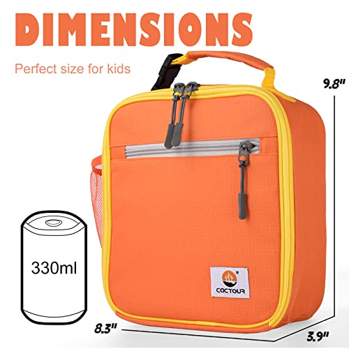 Cactour Lunch Box Kids,Premium Insulated Lunch Bag For Girls Boys,Soft Bag Mini Cooler Back To School Thermal Reusable Lunch Bag For Work School Picnic (Orange) #TOP2