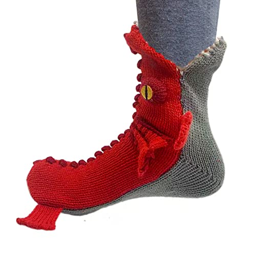 Image of LOLAT Novelty Animal Socks Knit Shark T-Rex Dinosaur Alligator Croc Sock for Christmas Gifts Creative Home Warm