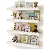 Shario Nursery Book Shelves, 4-Pack White Floating Shelves for Wall Kids, Scalloped Shelves, Wall Book Shelves for Bedroom Kids, Toddler Room, Baby Room, Nursery Decor