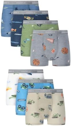 Hanes Boys' Potty Trainer Boxer Briefs for Toddlers, Light Leaks Potty Training Underwear for Boys, 6 Or 7-packs