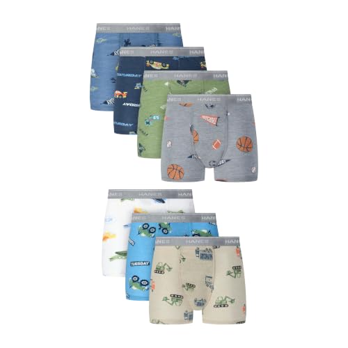 Hanes Toddler Potty Trainer Boxer Briefs for Toddlers, Light Leaks Potty Training Underwear for Boys, 6 or 7-Packs