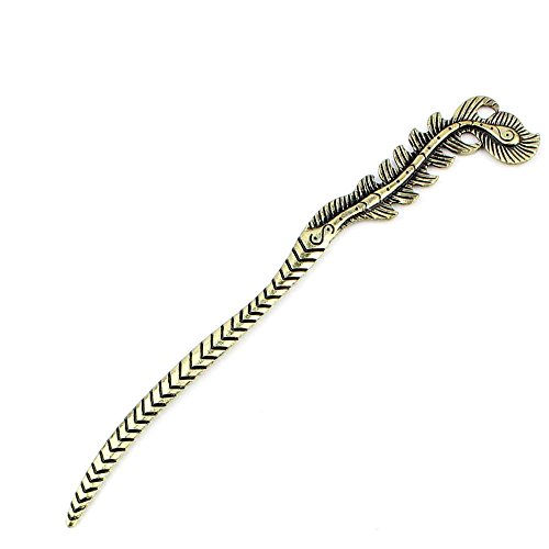Qty:1 Jewelry Making Hair Accessory Bases Findings Supplies Wholesale Ancient Fashion Bulk Bronze Retro Supply Z73191 Feather Hairpin