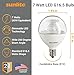 Sunlite G16.5 Light Bulb LED, 7 Watts (60W Equiv.), 500 Lumens, Dimmable, Type G Globe Shape E12 Candelabra Base, Short Bulbs, Vanity Mirror Bulbs, 2700K Soft White, Clear, 3 Count