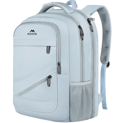 Image of MATEIN 18 Inch Laptop Backpack for Women, TSA Approved Laptop Rucksack Large Capacity 50 L, Anti Theft Backpack with Comfortable Shoulder Straps for College Work Travel, Haze Blue