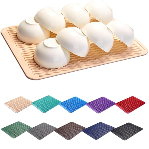 ZLR Silicone Dish Drying Mat for Kitchen Counter, 16"x12", Cassava White by ZLR - Used condition - US$8.07