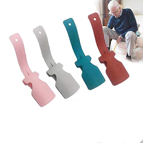 MZY1188 Chausse-Pied en Plastique,Soulève-Chaussures avec Trou de Suspension,Cuillère en Plastique colorée à Manche Court, Cornes à Chaussures, cuillère, soulève-Chaussures Flexible Cover