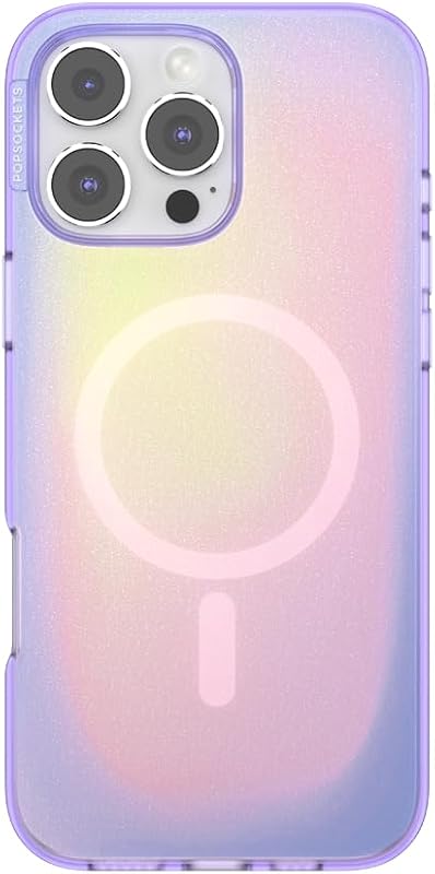 PopSockets Funda para iPhone 16 Pro Max con MagSafe, Compatible con Carga inalámbrica, Púrpura - Aura