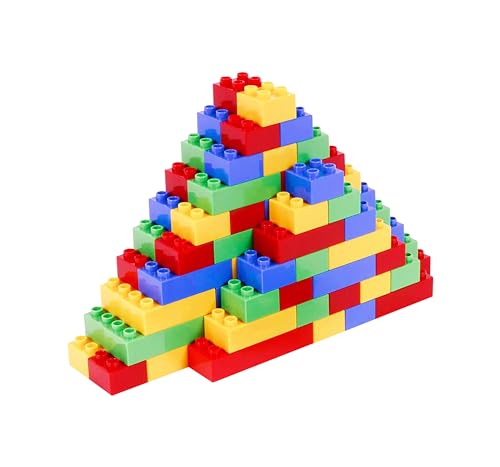 NEEZ Bloques de Construcción - Ladrillos Plástico Grandes y Pequeños, Juguetes Creativos, Set Piezas Clásicas, Juego Educativos para Niños 2-5 Años (100 Pieces)