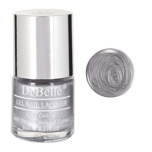 Image of DeBelle Gel Nail Polish Chrome Silver (Metallic Silver Nail Paint)|Non UV - Gel Finish |Chip Resistant | Seaweed Enriched Formula| Long Lasting|Cruelty and Toxic Free| 8ml