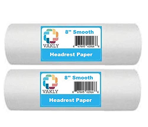 Headrest Exam Table Paper - 8''X225’ [2 Pack] Disposable White Smooth Medical Barrier Cover Roll – Narrow 8 Inch Paper Rolls For Spas, Daycares, Doctors, Chiropractors, Examination And Massage Tables #TOP1