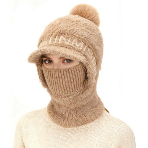 Chapeau d'hiver femme tricoté pour activités de plein air et balades en forêt