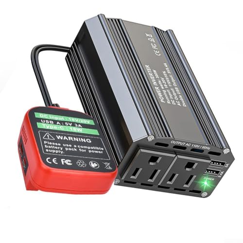 Inversor de batería de 18V a 20V de 300W con salida de 110V CA modelo B 4