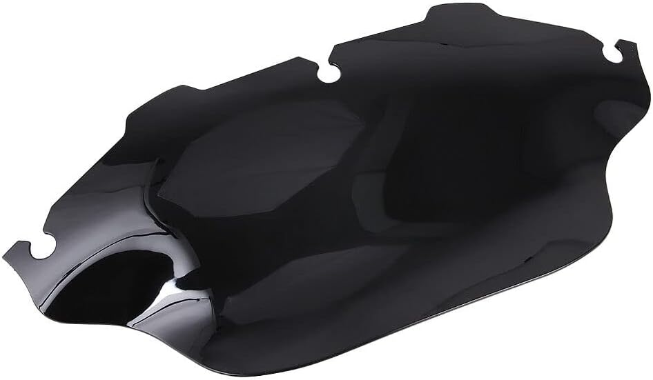 H RUO Black 8" Wave Windshield Windscreen for Harley Electra Glide Street Glide FLHX FLHT 1996-2013