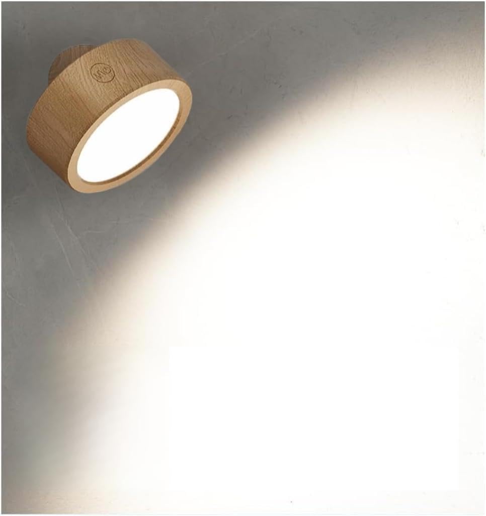 EZVALO Wandleuchte Innen mit 5500mAh Akku, Wandleuchte Kabellos mit Fernbedienung, 3 Farbmodi Dimmbar LED Wandlampe Akku für Wohnzimmer, Schlafzimmer, Kinder (Holzmaserung, 1 Stück)