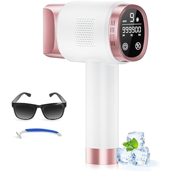 Aopvui Laser Hair Removal for Women and Men, IPL with Ice-Cooling System for Nearly Painless And Long-Lasting Result At-Home Permanent Hair Removal Device 999999 Flashes for Whole Body Use