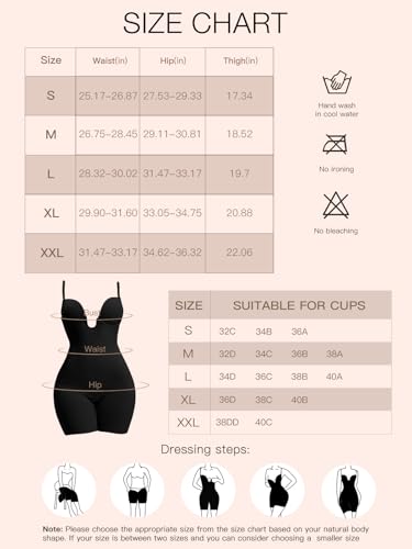 Image of Slimers Backless Shapewear Tummy Control: Low Back Plunge Shapewear Bodysuit - Slimming Built-In Bra Full Body shaper Woman