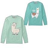 HUIACONG Green Alpaca Clothing Sets Gifts for Girls Boys Sweatshirt Size 6 7 Cricket Clothes Long Sl