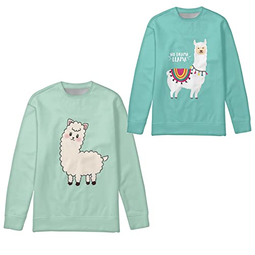 Huiacong Green Alpaca Clothing Sets Gifts For Girls Boys Sweatshirt Size 6 7 Cricket Clothes Long Sleeve Sweaters Shirt Tops Novelty Active Pullover Sport Outdoor Jumper Top Comfy Outfit T-Shirt #TOP18