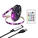 Produktbild RGB LED Streifen Licht 3m/9.84ft LED flexible Streifen Lampe mit 24Key RF Fernbedienung, 5050 SMD Schwarz PCB Board LED TV Hintergrundbeleuchtung USB Vorspannungs beleuchtung für 40-70 Zoll TV