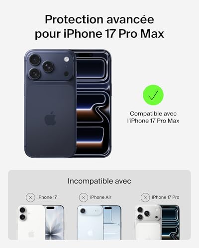Belkin SheerForce Grip Coque iPhone 17 Pro Max Coque de Protection Compatible MagSafe Design Fin Protection avec Rainures Antidérapantes Magnétique et Anti Impacts - vue 2
