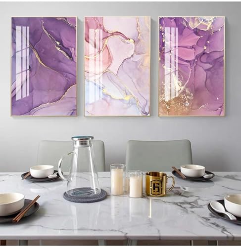 Impression photo sur toile de style nordique doré art abstrait haut de gamme 50x70 cm x3