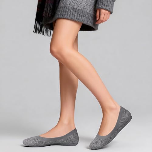 LUSWIN Women's Minimalist Ballet Flats,Light Grey EU41.5 - image 2